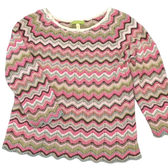 Sigrid Olsen Sweaters - Sigrid Olsen Flame Stitch Crochet Sweater